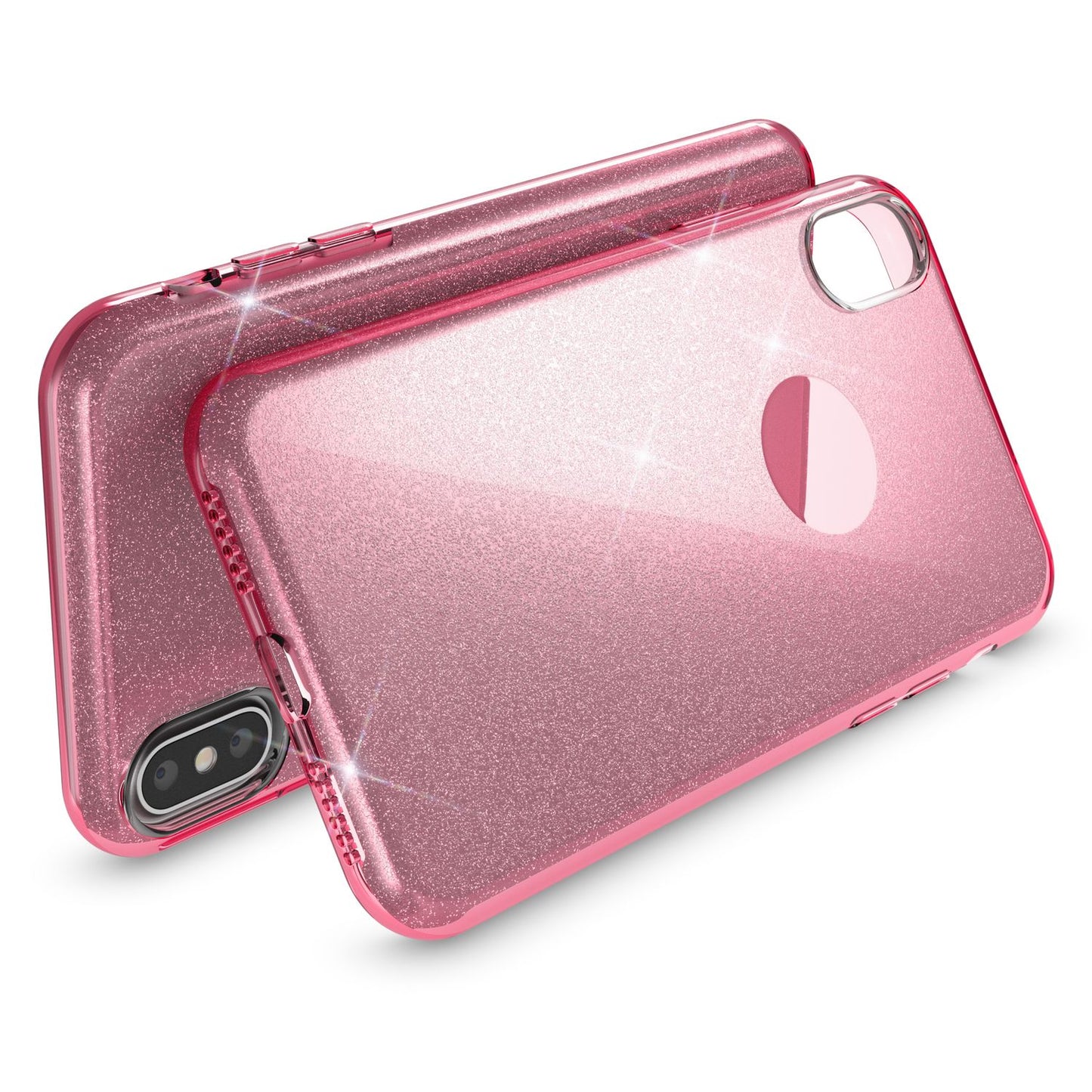 NALIA Glitzerhülle für iPhone X / XS – Funkelnder Glitzer-Look & Grip – SHINEPOP (Silikon Case) – Marke aus Berlin