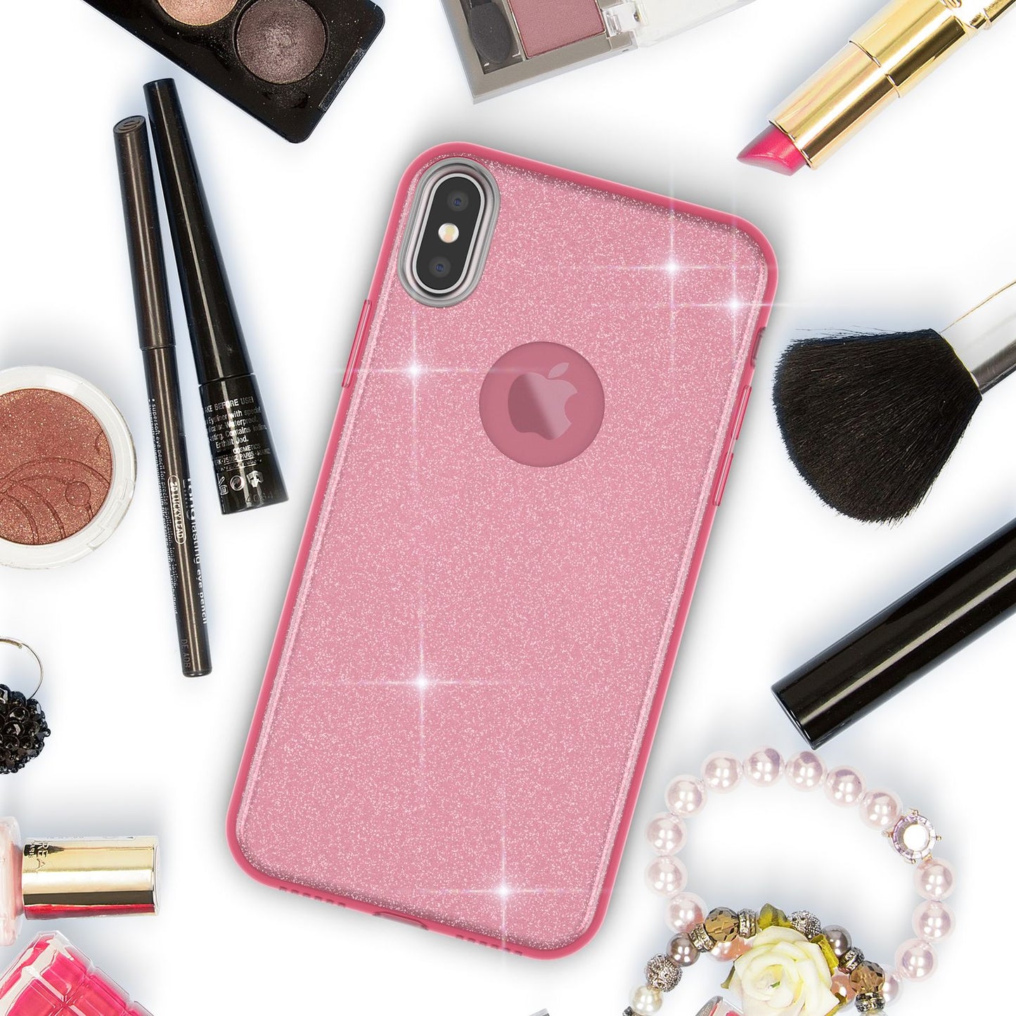 NALIA Glitzerhülle für iPhone X / XS – Funkelnder Glitzer-Look & Grip – SHINEPOP (Silikon Case) – Marke aus Berlin