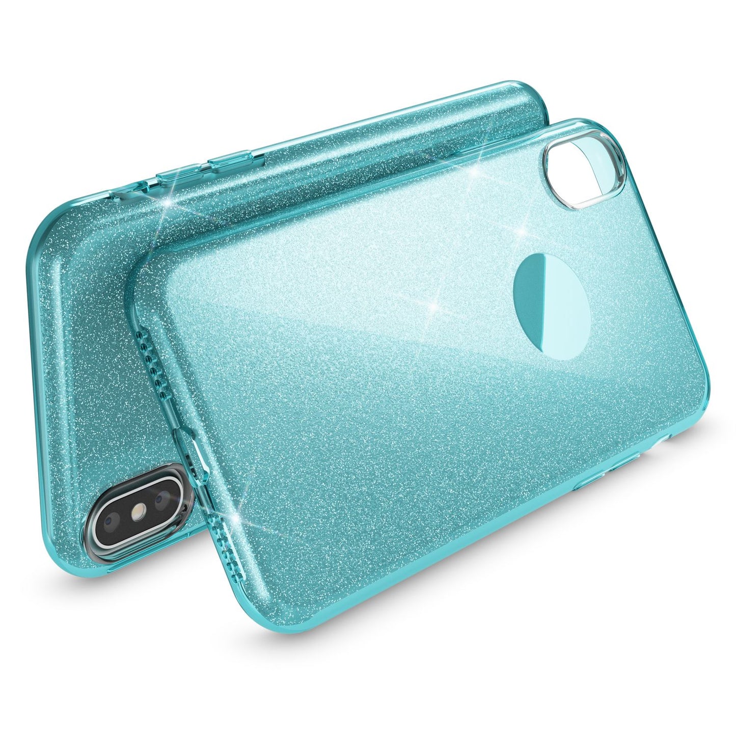NALIA Glitzerhülle für iPhone X / XS – Funkelnder Glitzer-Look & Grip – SHINEPOP (Silikon Case) – Marke aus Berlin
