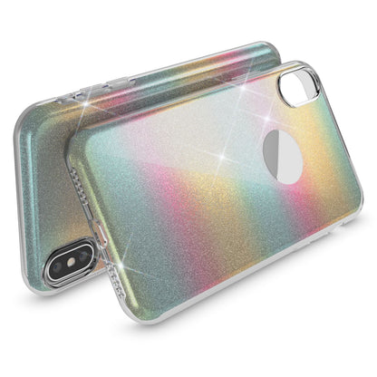 NALIA Glitzerhülle für iPhone X / XS – Funkelnder Glitzer-Look & Grip – SHINEPOP (Silikon Case) – Marke aus Berlin