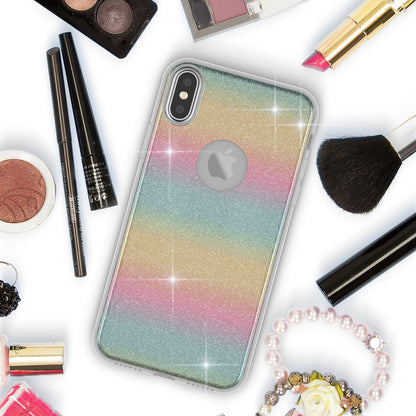 NALIA Glitzerhülle für iPhone X / XS – Funkelnder Glitzer-Look & Grip – SHINEPOP (Silikon Case) – Marke aus Berlin