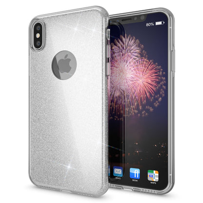 NALIA Glitzerhülle für iPhone XS Max – Funkelnder Glitzer-Look & Grip – SHINEPOP (Silikon Case) – Marke aus Berlin