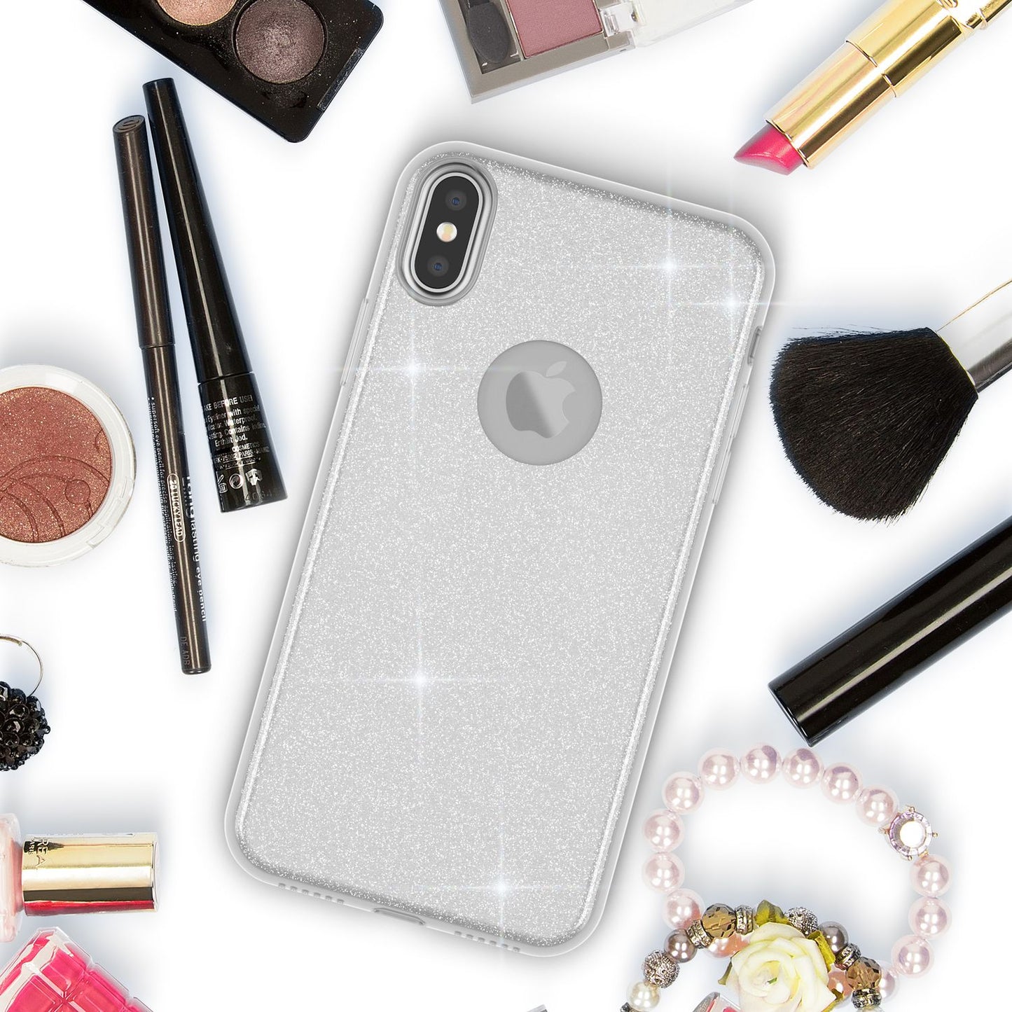 NALIA Glitzerhülle für iPhone XS Max – Funkelnder Glitzer-Look & Grip – SHINEPOP (Silikon Case) – Marke aus Berlin