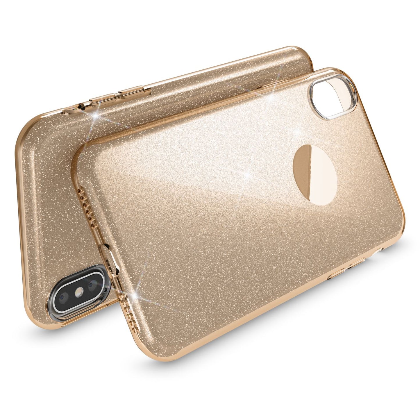 NALIA Glitzerhülle für iPhone XS Max – Funkelnder Glitzer-Look & Grip – SHINEPOP (Silikon Case) – Marke aus Berlin