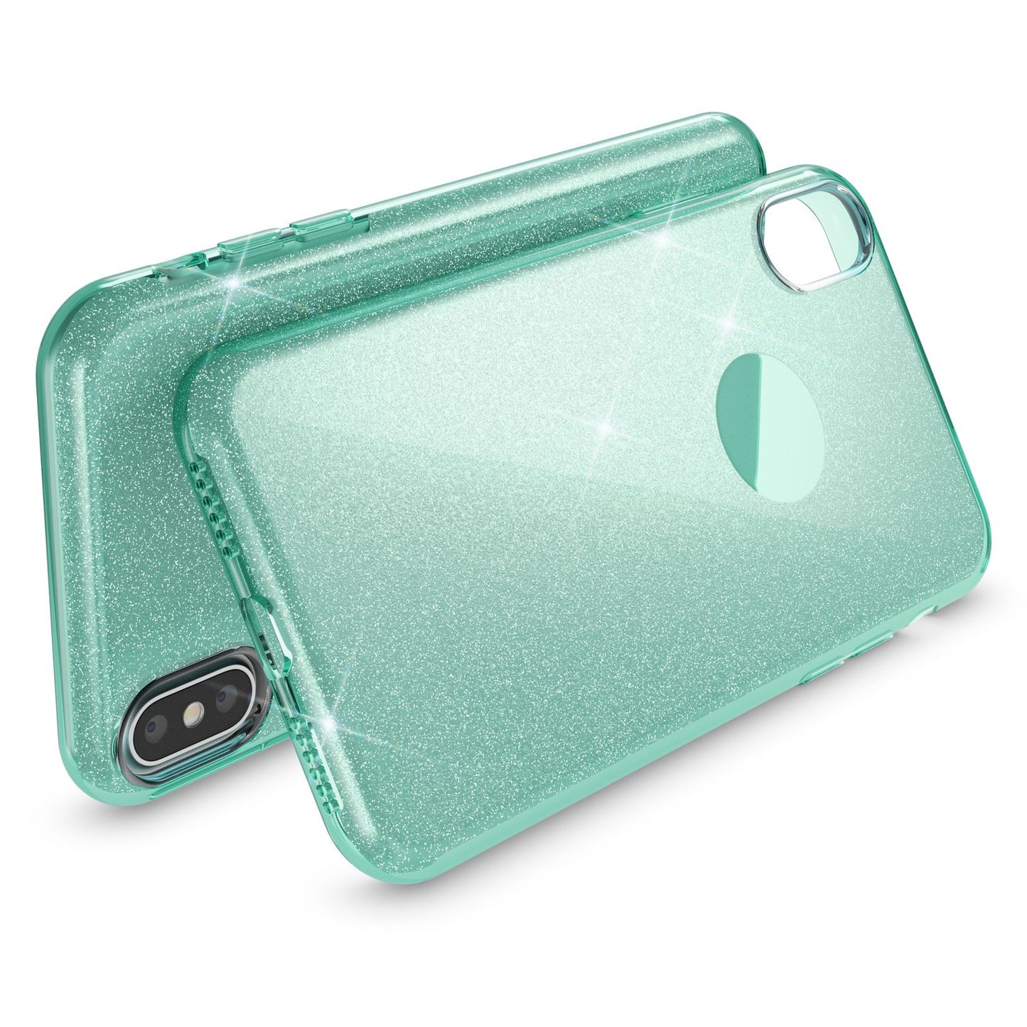 NALIA Glitzerhülle für iPhone XS Max – Funkelnder Glitzer-Look & Grip – SHINEPOP (Silikon Case) – Marke aus Berlin