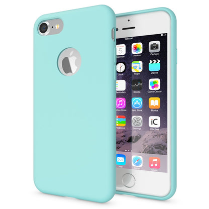 NALIA Liquid Silikon Hülle kompatibel mit iPhone 7, Ultra-Slim Handyhülle Hard-Case mit Silk Touch & Microfaser, Dünnes Cover Schutzhülle Skin, Etui Handy-Tasche Backcover Bumper