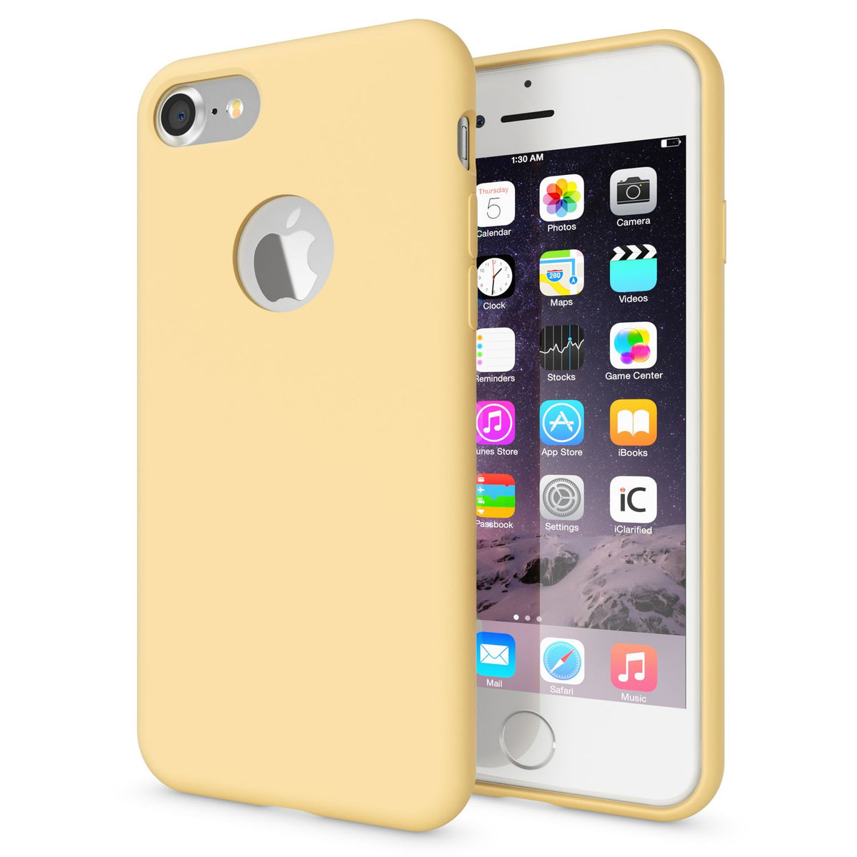 NALIA Liquid Silikon Hülle kompatibel mit iPhone 7, Ultra-Slim Handyhülle Hard-Case mit Silk Touch & Microfaser, Dünnes Cover Schutzhülle Skin, Etui Handy-Tasche Backcover Bumper - Meloni2