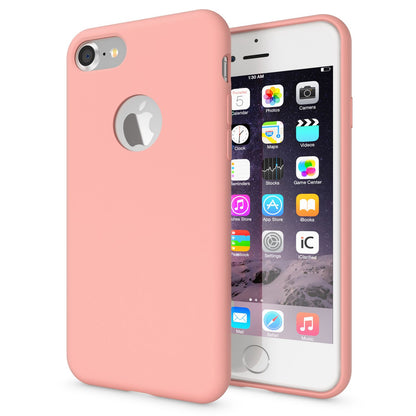 NALIA Liquid Silikon Hülle kompatibel mit iPhone 7, Ultra-Slim Handyhülle Hard-Case mit Silk Touch & Microfaser, Dünnes Cover Schutzhülle Skin, Etui Handy-Tasche Backcover Bumper