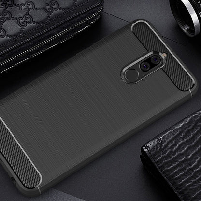 NALIA Silikonhülle für Huawei Mate 10 Lite – Rutschfest & Matt – VORTEX (Gebürstete Optik & Carbon Design) – Marke aus Berlin