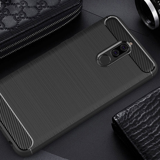 NALIA Silikonhülle für Huawei Mate 10 Lite – Rutschfest & Matt – VORTEX (Gebürstete Optik & Carbon Design) – Marke aus Berlin
