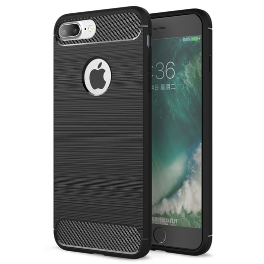 NALIA Silikonhülle für iPhone 7 Plus / 8 Plus – Rutschfest & Matt – VORTEX (Gebürstete Optik & Carbon Design) – Marke aus Berlin