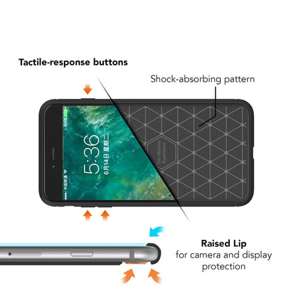 NALIA Silikonhülle für iPhone 7 Plus / 8 Plus – Rutschfest & Matt – VORTEX (Gebürstete Optik & Carbon Design) – Marke aus Berlin