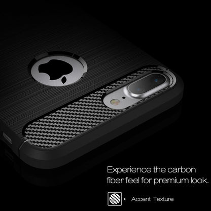 NALIA Silikonhülle für iPhone 7 Plus / 8 Plus – Rutschfest & Matt – VORTEX (Gebürstete Optik & Carbon Design) – Marke aus Berlin