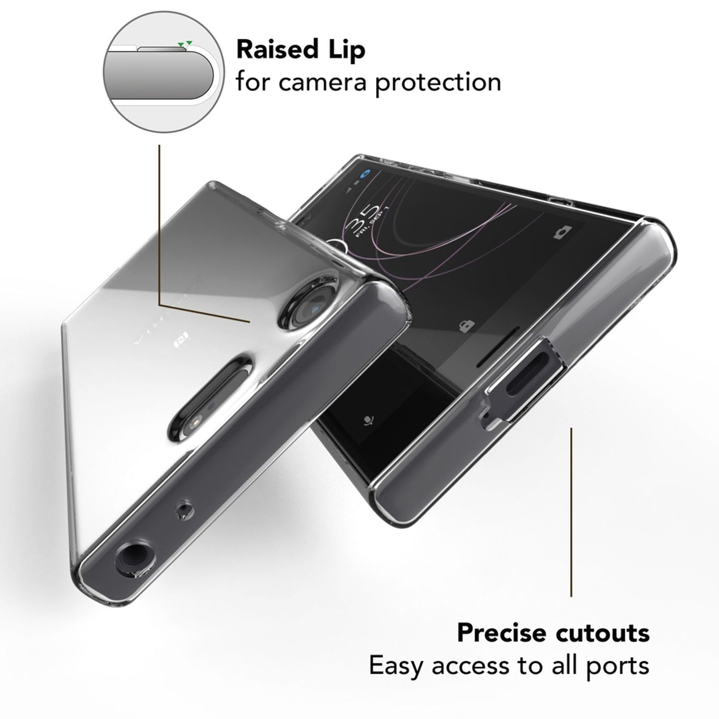 NALIA Transparente Silikonhülle für Sony Xperia XZ1 – Anti-Gelb & Rutschfest – GLAZE (Handyhülle Kristallklar, Schlank & Stoßfest) – Marke aus Berlin