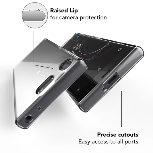 NALIA Transparente Silikonhülle für Sony Xperia XZ1 – Anti-Gelb & Rutschfest – GLAZE (Handyhülle Kristallklar, Schlank & Stoßfest) – Marke aus Berlin