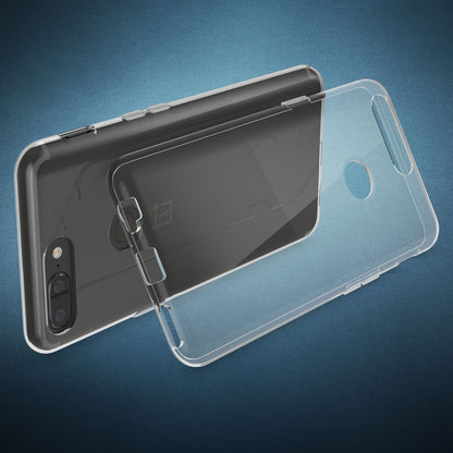 NALIA Transparente Silikonhülle für OnePlus 5T – Anti-Gelb & Rutschfest – GLAZE (Handyhülle Kristallklar, Schlank & Stoßfest) – Marke aus Berlin