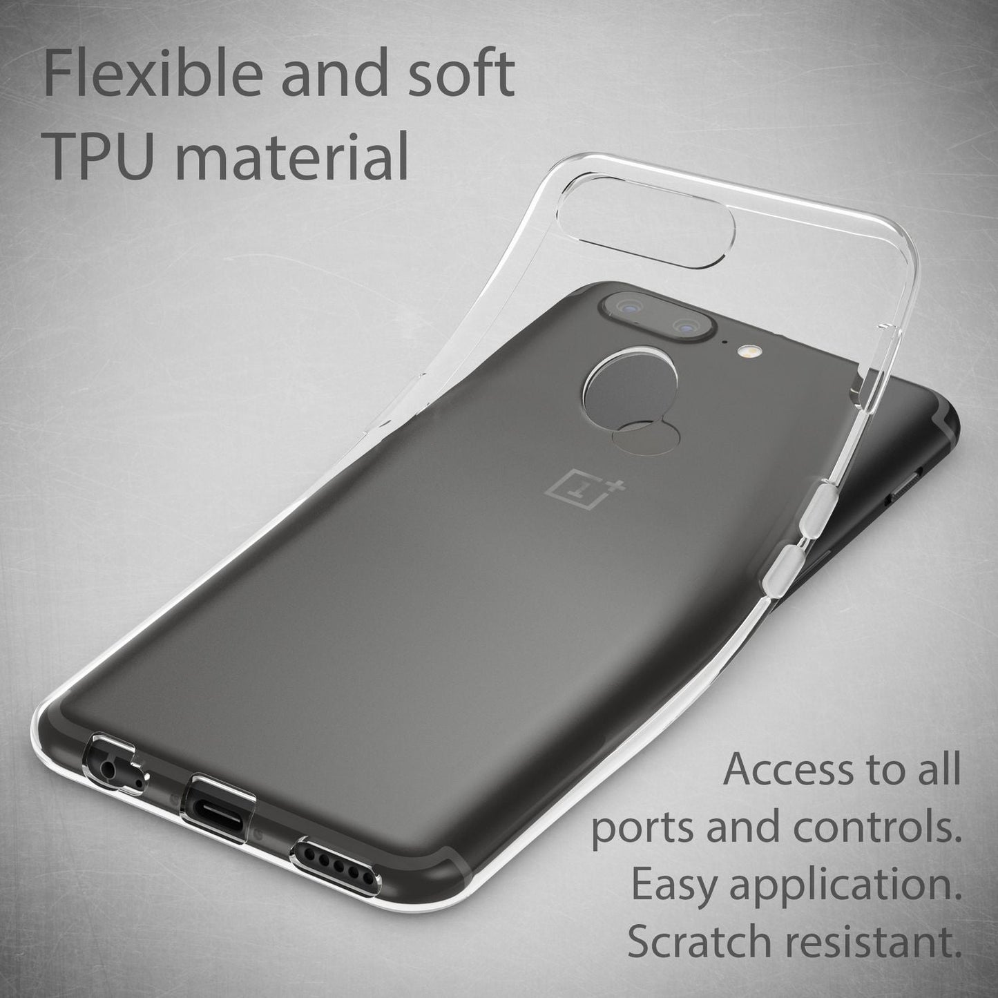 NALIA Transparente Silikonhülle für OnePlus 5T – Anti-Gelb & Rutschfest – GLAZE (Handyhülle Kristallklar, Schlank & Stoßfest) – Marke aus Berlin