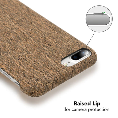 NALIA Kork Hülle kompatibel mit iPhone 8 Plus / 7 Plus, Natur-Holz Look Handyhülle Handy-Tasche Dünnes Ultra-Slim Hardcase Schutz Etui Back-Cover Bumper Case Schutzhülle