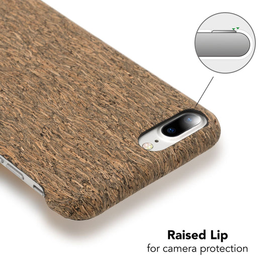 NALIA Kork Hülle kompatibel mit iPhone 8 Plus / 7 Plus, Natur-Holz Look Handyhülle Handy-Tasche Dünnes Ultra-Slim Hardcase Schutz Etui Back-Cover Bumper Case Schutzhülle