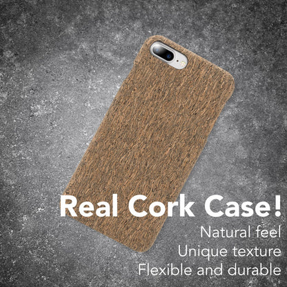 NALIA Kork Hülle kompatibel mit iPhone 8 Plus / 7 Plus, Natur-Holz Look Handyhülle Handy-Tasche Dünnes Ultra-Slim Hardcase Schutz Etui Back-Cover Bumper Case Schutzhülle