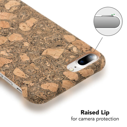 NALIA Kork Hülle kompatibel mit iPhone 8 Plus / 7 Plus, Natur-Holz Look Handyhülle Handy-Tasche Dünnes Ultra-Slim Hardcase Schutz Etui Back-Cover Bumper Case Schutzhülle