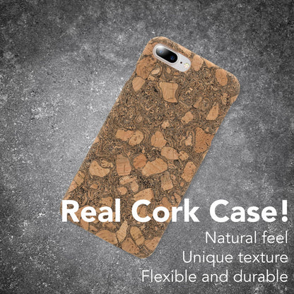 NALIA Kork Hülle kompatibel mit iPhone 8 Plus / 7 Plus, Natur-Holz Look Handyhülle Handy-Tasche Dünnes Ultra-Slim Hardcase Schutz Etui Back-Cover Bumper Case Schutzhülle