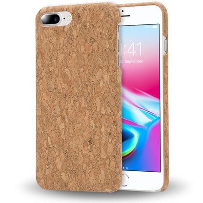 NALIA Kork Hülle kompatibel mit iPhone 8 Plus / 7 Plus, Natur-Holz Look Handyhülle Handy-Tasche Dünnes Ultra-Slim Hardcase Schutz Etui Back-Cover Bumper Case Schutzhülle