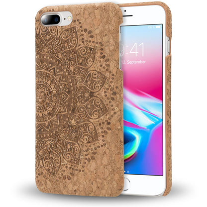 NALIA Kork Hülle kompatibel mit iPhone 8 Plus / 7 Plus, Natur-Holz Look Handyhülle Handy-Tasche Dünnes Ultra-Slim Hardcase Schutz Etui Back-Cover Bumper Case Schutzhülle