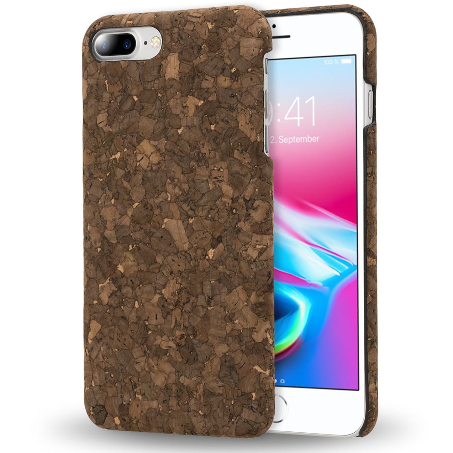 NALIA Kork Hülle kompatibel mit iPhone 8 Plus / 7 Plus, Natur-Holz Look Handyhülle Handy-Tasche Dünnes Ultra-Slim Hardcase Schutz Etui Back-Cover Bumper Case Schutzhülle