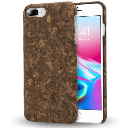 NALIA Kork Hülle kompatibel mit iPhone 8 Plus / 7 Plus, Natur-Holz Look Handyhülle Handy-Tasche Dünnes Ultra-Slim Hardcase Schutz Etui Back-Cover Bumper Case Schutzhülle