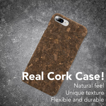 NALIA Kork Hülle kompatibel mit iPhone 8 Plus / 7 Plus, Natur-Holz Look Handyhülle Handy-Tasche Dünnes Ultra-Slim Hardcase Schutz Etui Back-Cover Bumper Case Schutzhülle