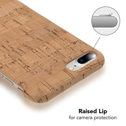 NALIA Kork Hülle kompatibel mit iPhone 8 Plus / 7 Plus, Natur-Holz Look Handyhülle Handy-Tasche Dünnes Ultra-Slim Hardcase Schutz Etui Back-Cover Bumper Case Schutzhülle