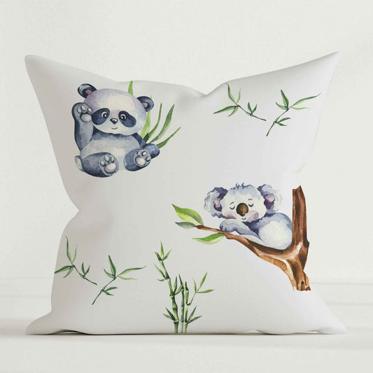 "Koala und Panda" Premium Kinder Dekokissen