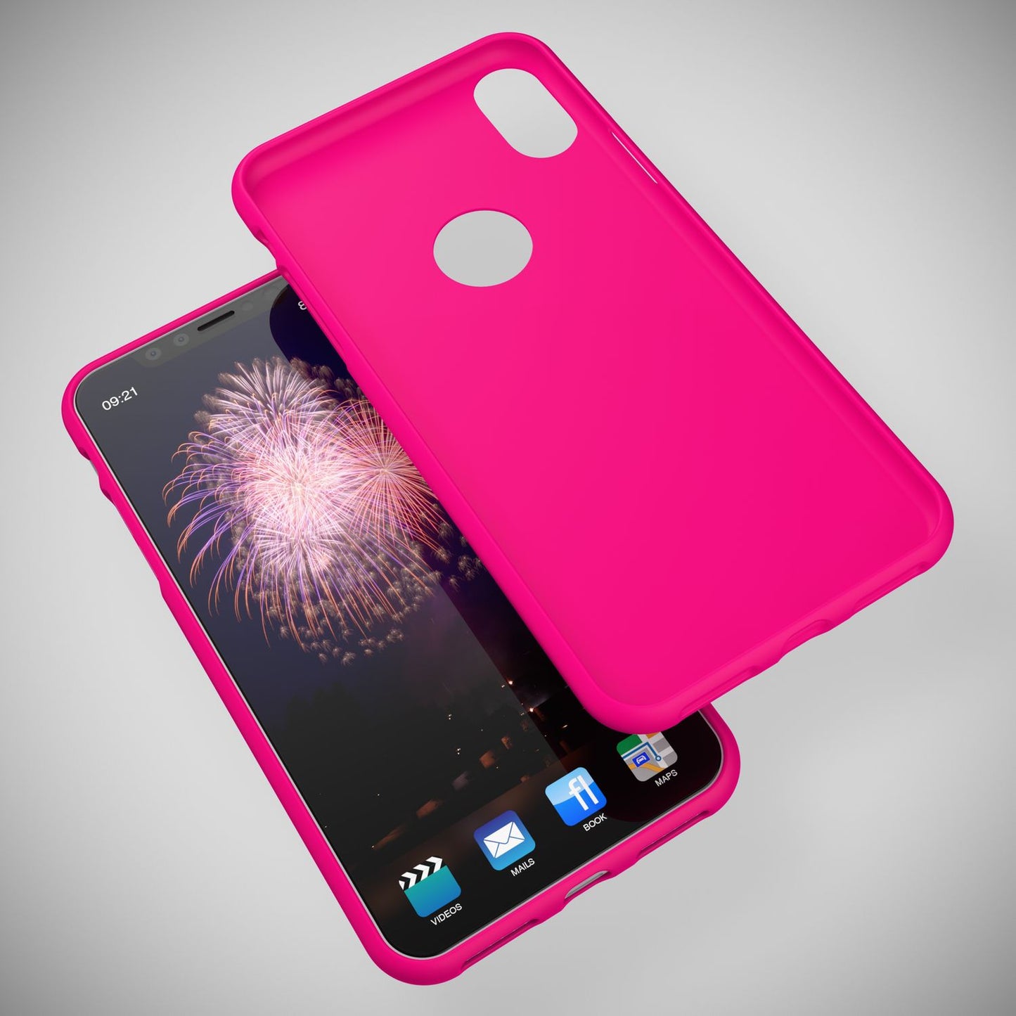 NALIA Neon Silikonhülle für iPhone XS Max – Soft-Touch & Signal-Neon – NEONSHOCK (Matte Schutzhülle) – Marke aus Berlin