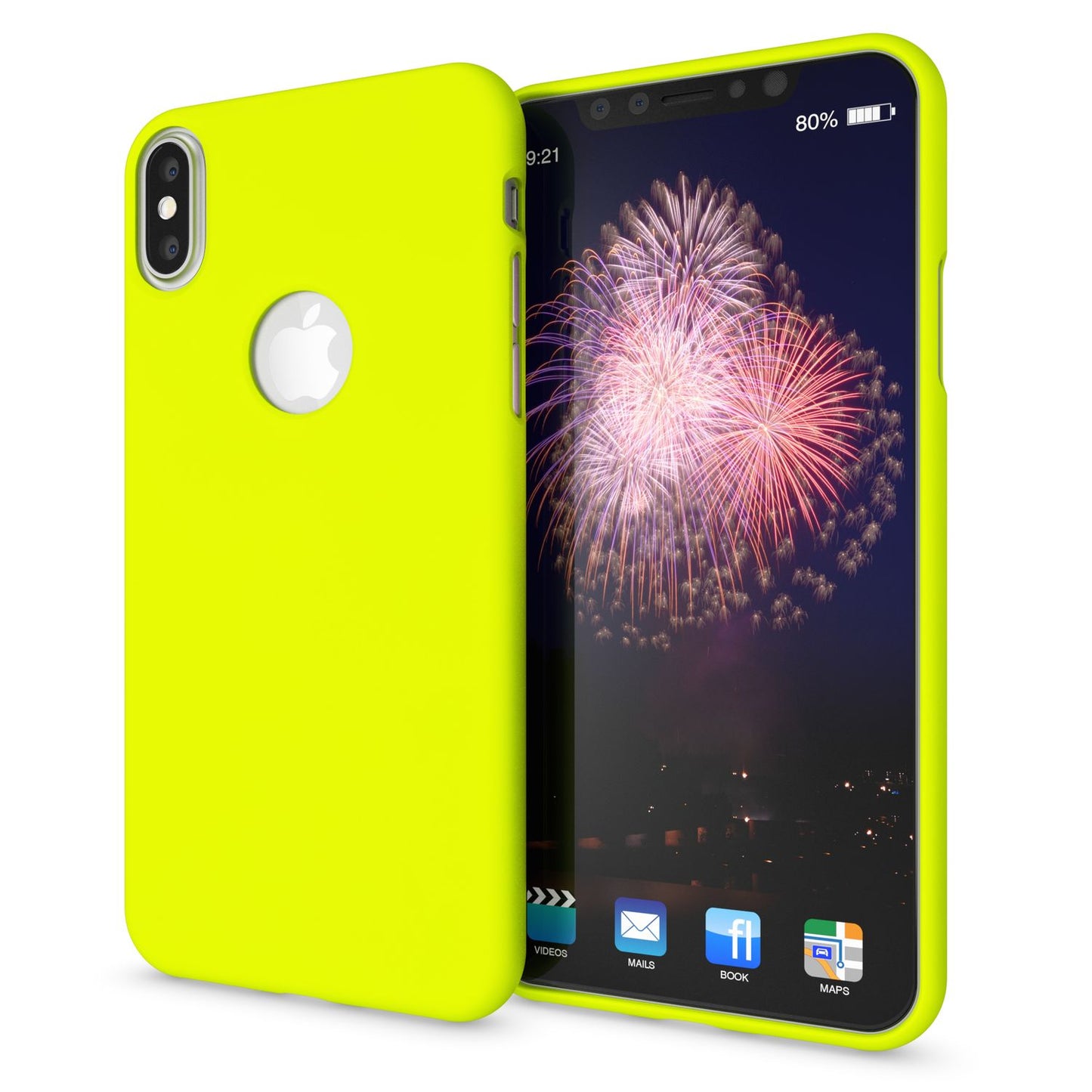 NALIA Neon Silikonhülle für iPhone XS Max – Soft-Touch & Signal-Neon – NEONSHOCK (Matte Schutzhülle) – Marke aus Berlin