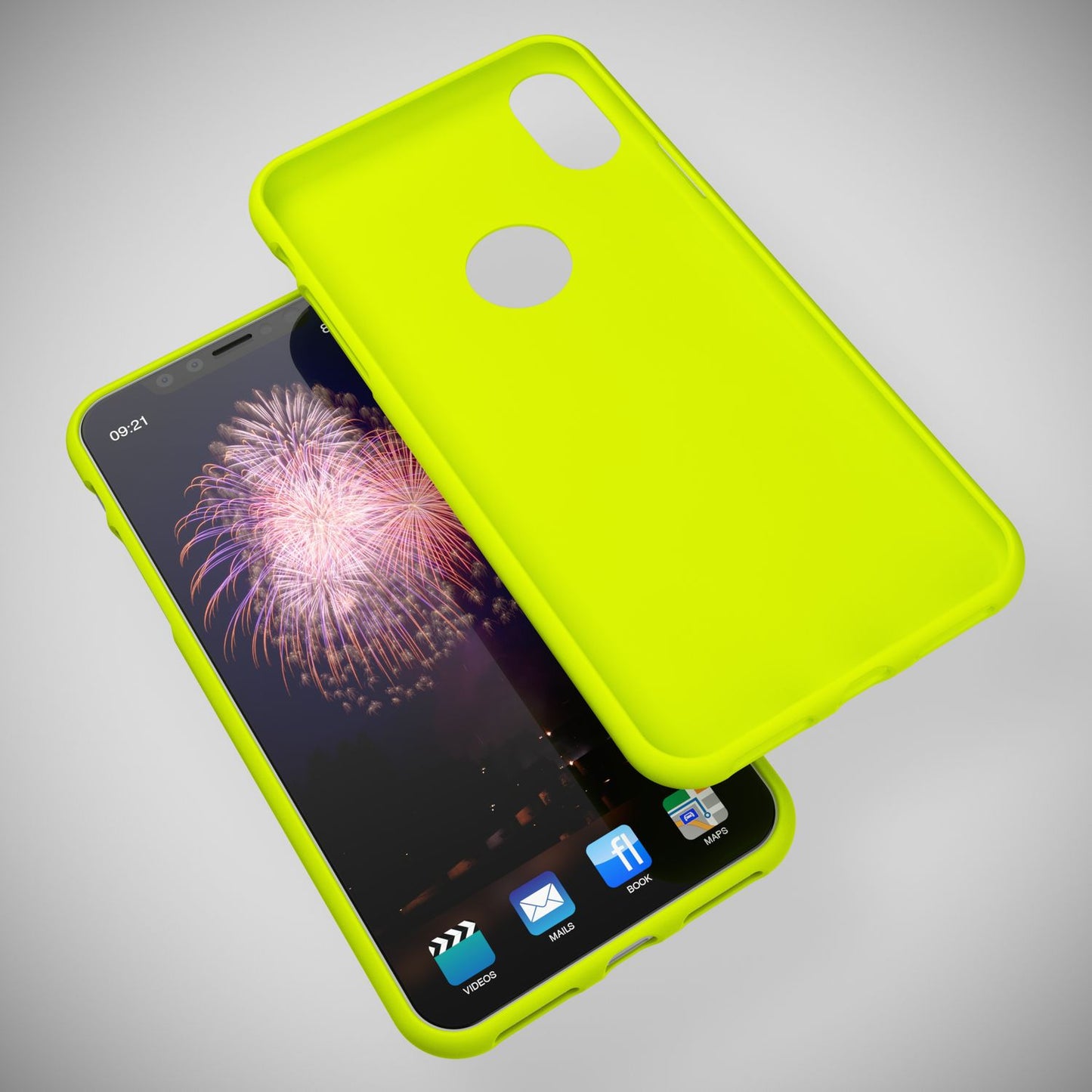 NALIA Neon Silikonhülle für iPhone XS Max – Soft-Touch & Signal-Neon – NEONSHOCK (Matte Schutzhülle) – Marke aus Berlin