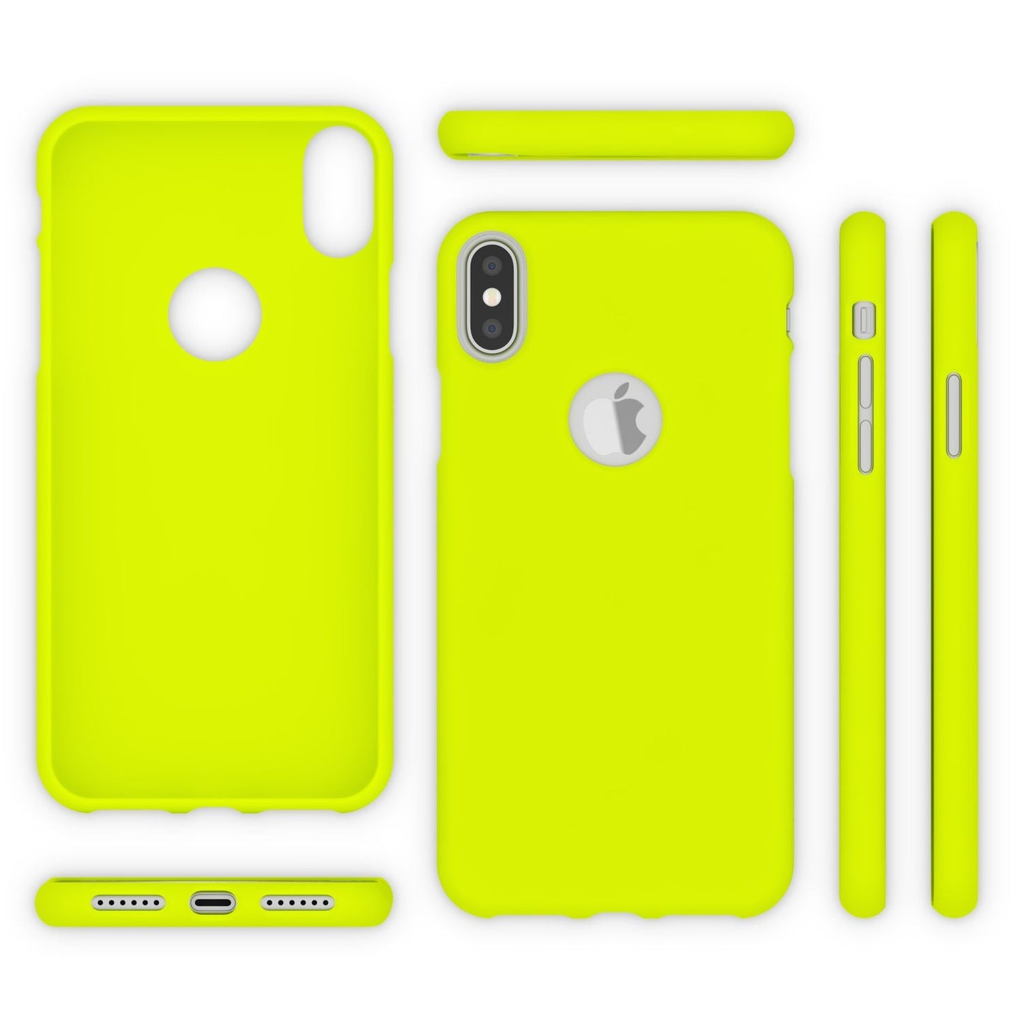 NALIA Neon Silikonhülle für iPhone X / XS – Soft-Touch & Signal-Neon – NEONSHOCK (Matte Schutzhülle) – Marke aus Berlin