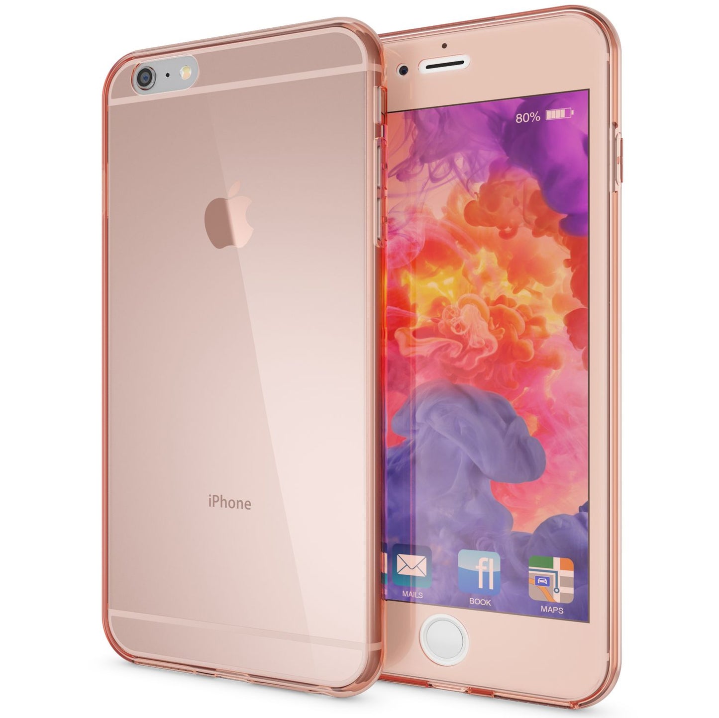 NALIA 360 Grad Handyhülle kompatibel mit Apple iPhone 6 Plus 6S Plus, Full Cover vorne hinten Doppel-Schutz, Dünnes Ganzkörper Case Silikon, Transparenter Displayschutz & Rückseite