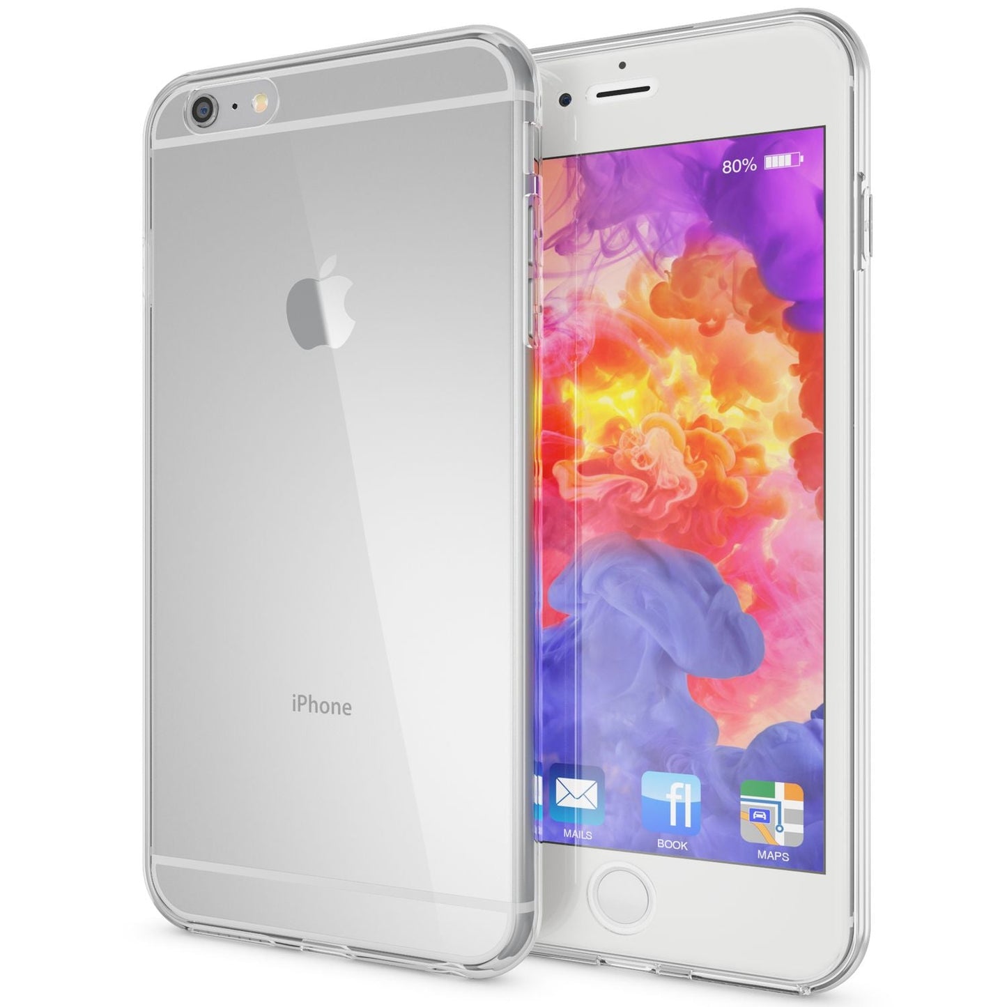 NALIA 360 Grad Handyhülle kompatibel mit Apple iPhone 6 Plus 6S Plus, Full Cover vorne hinten Doppel-Schutz, Dünnes Ganzkörper Case Silikon, Transparenter Displayschutz & Rückseite