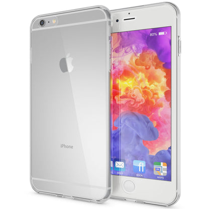 NALIA 360 Grad Handyhülle kompatibel mit Apple iPhone 6 Plus 6S Plus, Full Cover vorne hinten Doppel-Schutz, Dünnes Ganzkörper Case Silikon, Transparenter Displayschutz & Rückseite