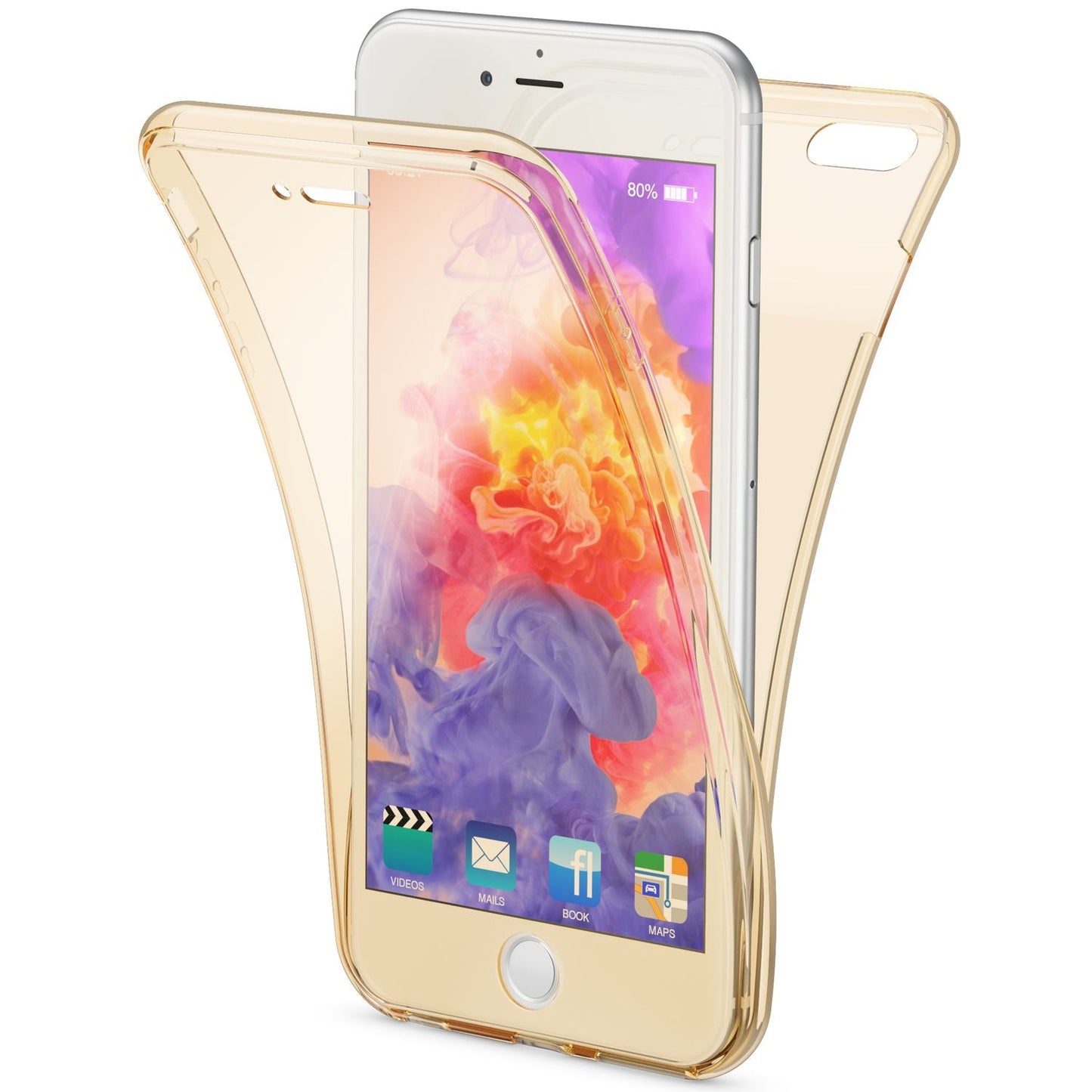 NALIA 360 Grad Handyhülle kompatibel mit Apple iPhone 6 Plus 6S Plus, Full Cover vorne hinten Doppel-Schutz, Dünnes Ganzkörper Case Silikon, Transparenter Displayschutz & Rückseite