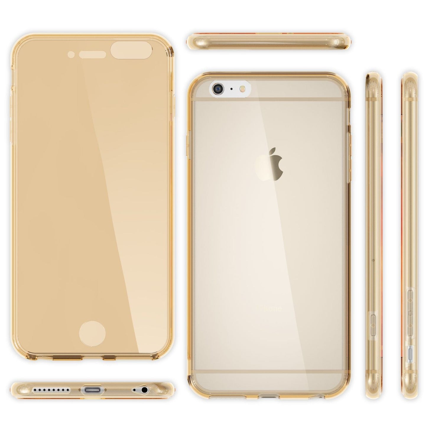 NALIA 360 Grad Handyhülle kompatibel mit Apple iPhone 6 Plus 6S Plus, Full Cover vorne hinten Doppel-Schutz, Dünnes Ganzkörper Case Silikon, Transparenter Displayschutz & Rückseite