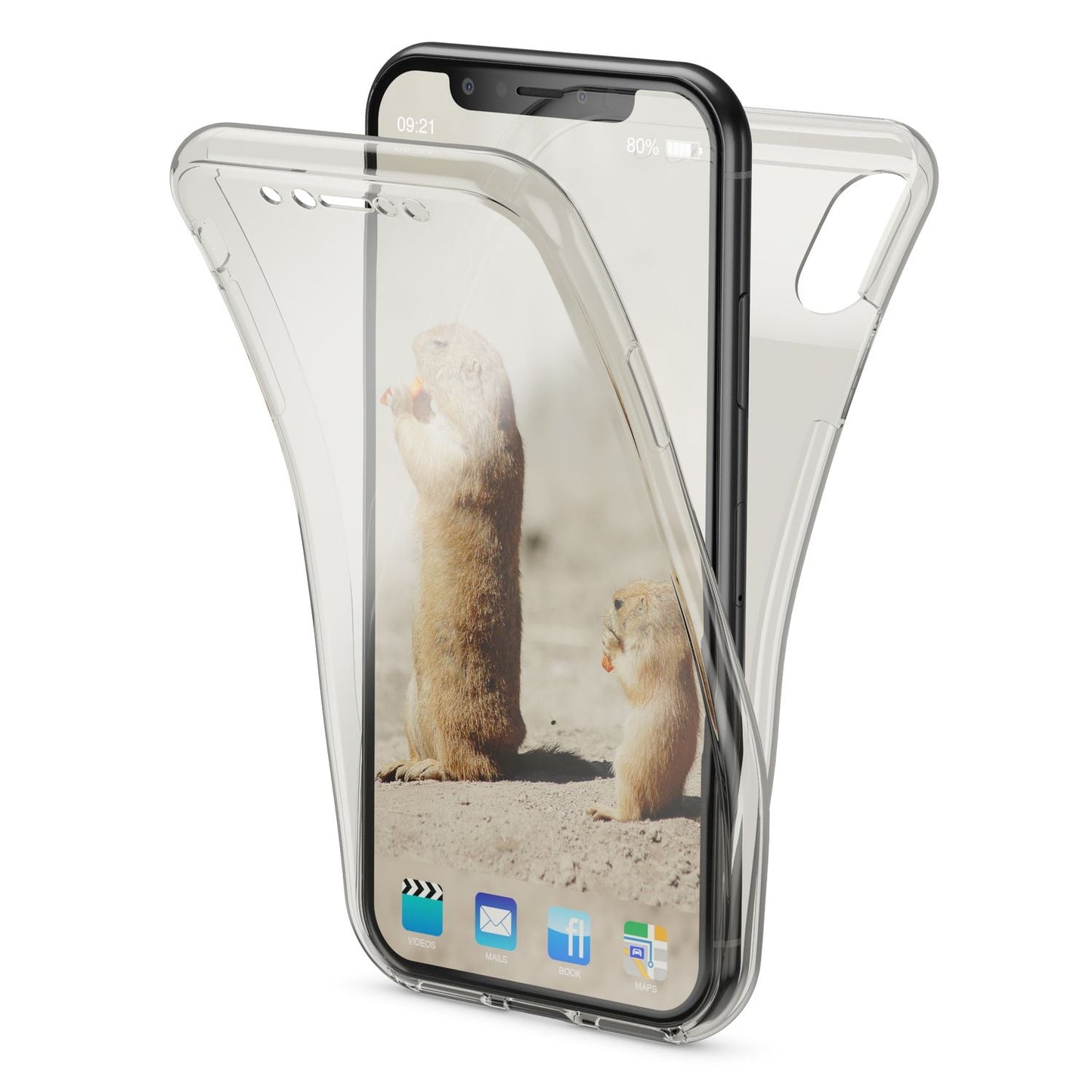 NALIA 360 Grad Handyhülle kompatibel mit Apple iPhone X XS, Full-Cover vorne hinten Hülle Doppel-Schutz, Dünn Ganzkörper Case Silikon Etui Handytasche Displayschutz Rückseite