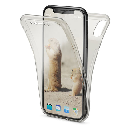NALIA 360 Grad Handyhülle kompatibel mit Apple iPhone X XS, Full-Cover vorne hinten Hülle Doppel-Schutz, Dünn Ganzkörper Case Silikon Etui Handytasche Displayschutz Rückseite