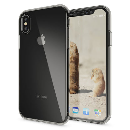 NALIA 360 Grad Handyhülle kompatibel mit Apple iPhone X XS, Full-Cover vorne hinten Hülle Doppel-Schutz, Dünn Ganzkörper Case Silikon Etui Handytasche Displayschutz Rückseite