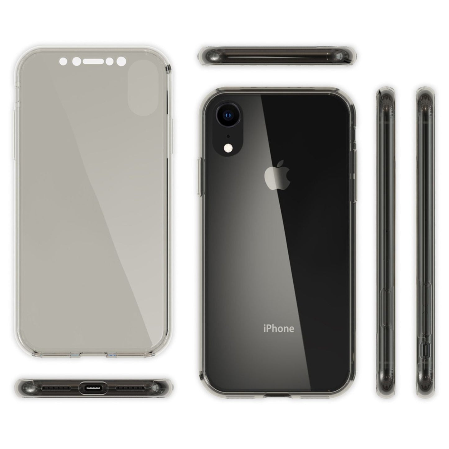 NALIA 360 Grad Hülle kompatibel mit iPhone XR, Full Cover Rundum Doppel-Schutz, Dünnes Ganzkörper Case Silikon Etui Handytasche, Displayschutz & Rückseite Handyhülle
