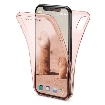 NALIA 360 Grad Handyhülle kompatibel mit Apple iPhone X XS, Full-Cover vorne hinten Hülle Doppel-Schutz, Dünn Ganzkörper Case Silikon Etui Handytasche Displayschutz Rückseite
