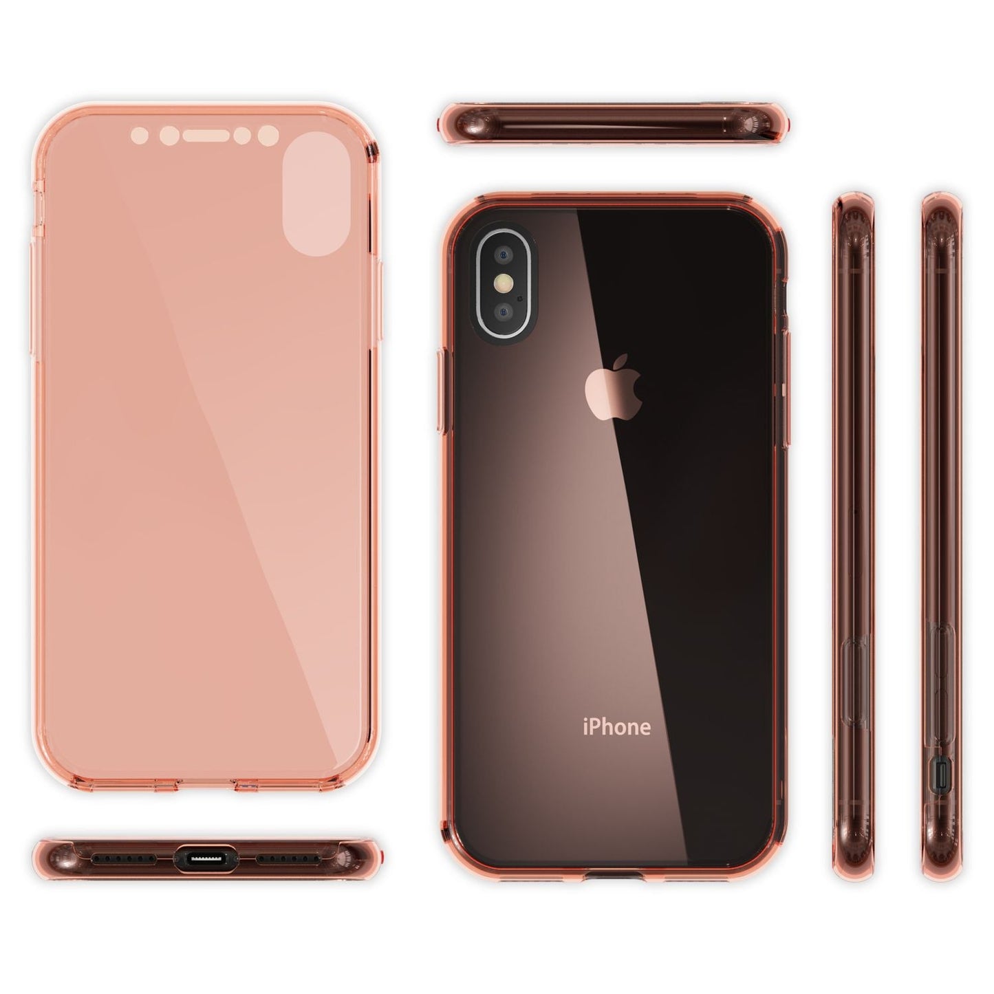 NALIA 360 Grad Handyhülle kompatibel mit Apple iPhone X XS, Full-Cover vorne hinten Hülle Doppel-Schutz, Dünn Ganzkörper Case Silikon Etui Handytasche Displayschutz Rückseite