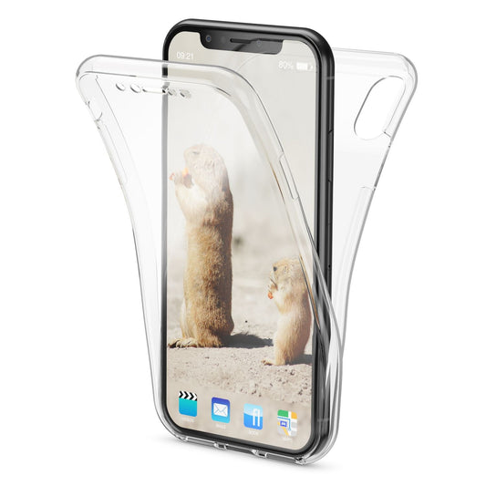 NALIA 360 Grad Handyhülle kompatibel mit Apple iPhone X XS, Full-Cover vorne hinten Hülle Doppel-Schutz, Dünn Ganzkörper Case Silikon Etui Handytasche Displayschutz Rückseite
