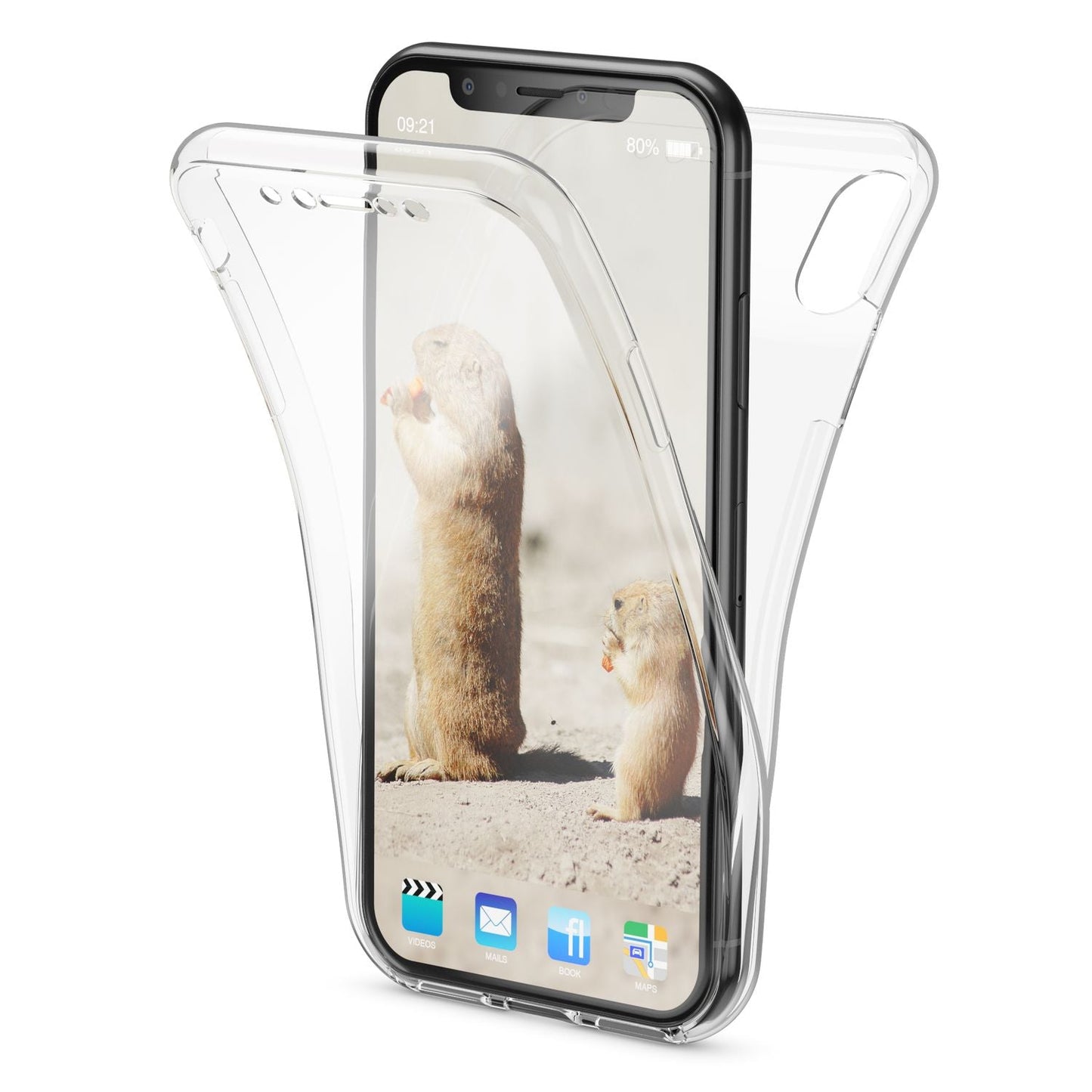 NALIA 360 Grad Handyhülle kompatibel mit iPhone XS Max, Full Cover Rundum Doppel-Schutz, Dünnes Ganzkörper Case Silikon Etui Handytasche, Displayschutz & Rückseite Hülle